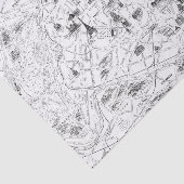 Vintages Schwarz/Weiß Paris - Frankreich - Karte Seidenpapier (Ausschnitt)