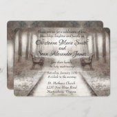 Vintages Schwarz-Weiß-Park Einladung (Vorne/Hinten)