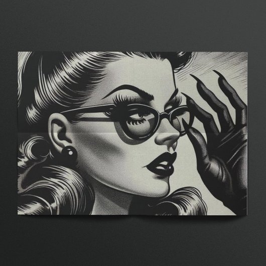 Vintages Schwarz-Weiß-Zeichn Seidenpapier