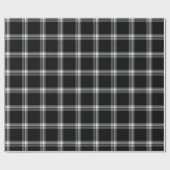 Vintages, schwarz-weißes Bauernhaus kariertes Must Geschenkpapier (Flach)