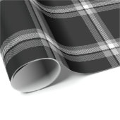 Vintages, schwarz-weißes Bauernhaus kariertes Must Geschenkpapier (Rolleneckpunkt)