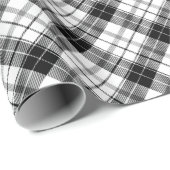 Vintages Schwarz-weißes Flanell kariert diagonale Geschenkpapier (Rolleneckpunkt)