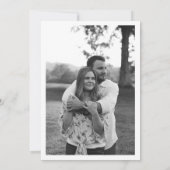 Vintages Schwarz-weißes Foto-Hochzeitstag Einladung (Rückseite)