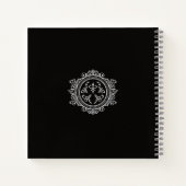 Vintages Schwarz-weißes Gästebuch mit Legende Notizblock (Rückseite)