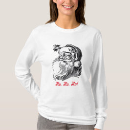 Vintages Schwarz-weißes rotes Weihnachten T-Shirt