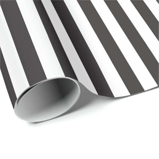 Vintages Schwarz-weißes Streifenpapier Geschenkpapier (Rolleneckpunkt)