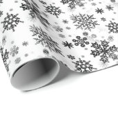 Vintages Schwarzes auf weißem Geschenkpapier (Rolleneckpunkt)