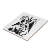 Vintages schwarzes Baphomet Fliese (Seite)