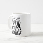 Vintages schwarzes Baphomet Kaffeetasse (Vorderseite Links)