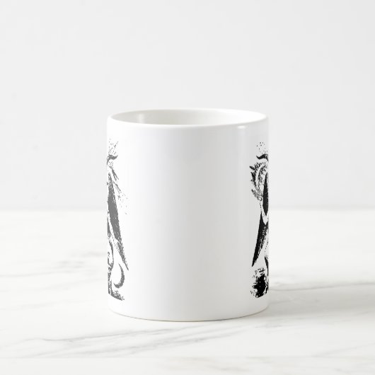 Vintages schwarzes Baphomet Kaffeetasse (Mittel)