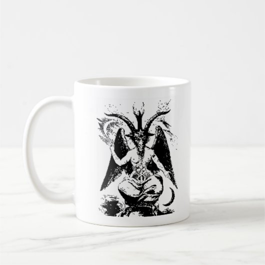 Vintages schwarzes Baphomet Kaffeetasse (Links)