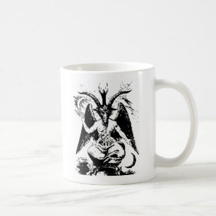 Vintages schwarzes Baphomet Kaffeetasse