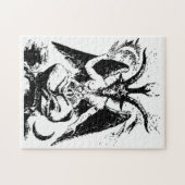 Vintages schwarzes Baphomet Puzzle (Horizontal)