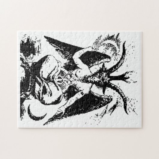 Vintages schwarzes Baphomet Puzzle (Horizontal)