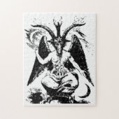 Vintages schwarzes Baphomet Puzzle (Vertikal)