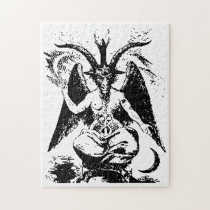 Vintages schwarzes Baphomet Puzzle