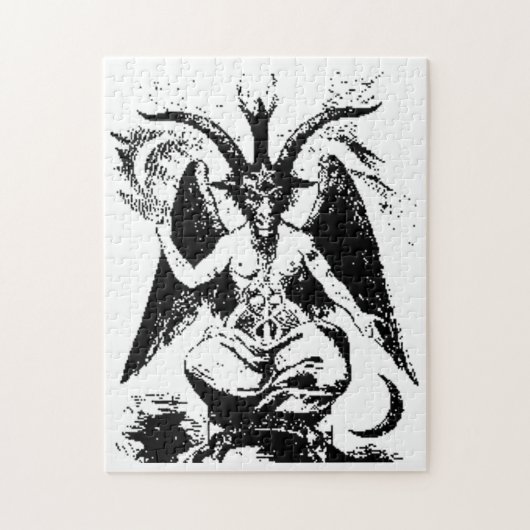 Vintages schwarzes Baphomet Puzzle (Vertikal)