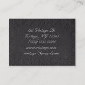 Vintages schwarzes Buch Visitenkarte (Rückseite)