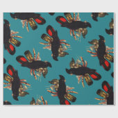 Vintages Schwarzes Cockatoo | Elizabeth Gould 1800 Geschenkpapier (Flach)