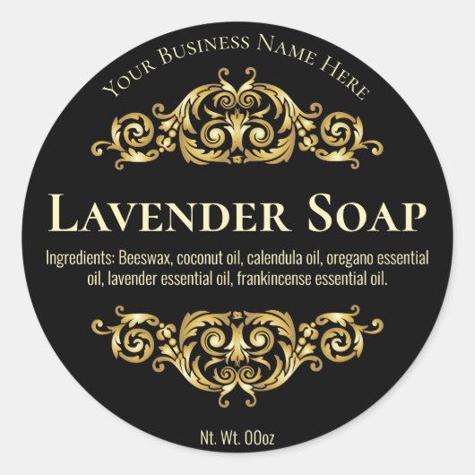 Vintages Schwarzes Etikett für hausgemachte Seife Runder Aufkleber (Vorderseite)