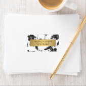 Vintages Schwarzes Flurmuster Adressaufkleber (Insitu)