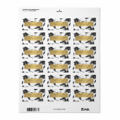 Vintages Schwarzes Flurmuster Adressaufkleber (Vorne)