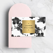 Vintages Schwarzes Flurmuster Visitenkarte