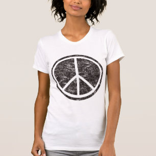 Vintages schwarzes Friedenszeichen T-Shirt