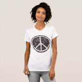 Vintages schwarzes Friedenszeichen T-Shirt (Vorne ganz)