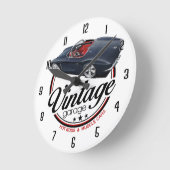 Vintages schwarzes Frisierte Auto Runde Wanduhr (Winkel)