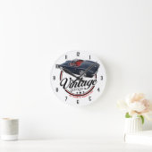 Vintages schwarzes Frisierte Auto Runde Wanduhr (Zuhause)