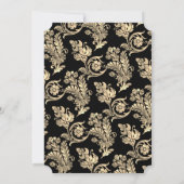 Vintages Schwarzes Gold Beerdigung Einladung (Rückseite)