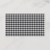 Vintages Schwarzes Hahnentrittmuster Visitenkarte (Rückseite)