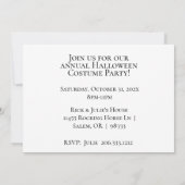 Vintages Schwarzes Halloween-Party Einladung (Rückseite)