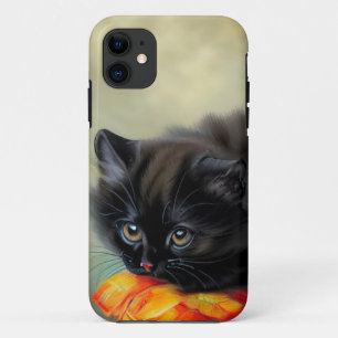 Vintages Schwarzes Kitten mit roter Blume Blanket Case-Mate iPhone Hülle