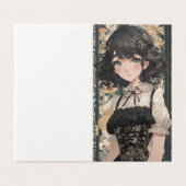 Vintages Schwarzes Kleid Anime Couture LBD Blank (Außenseite Aufgefaltet)