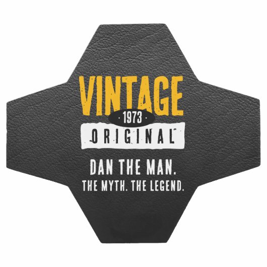 Vintages Schwarzes Leder Geburtsjahr Fußball (Flach)