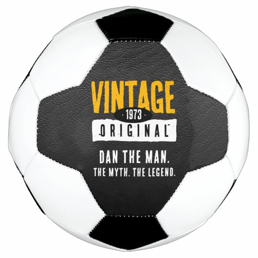 Vintages Schwarzes Leder Geburtsjahr Fußball (Vorderseite)