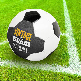 Vintages Schwarzes Leder Geburtsjahr Fußball