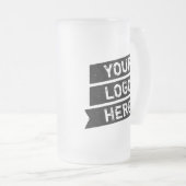 Vintages schwarzes Logo-einfaches dreifaches Band Mattglas Bierglas (VorderseiteRechts)