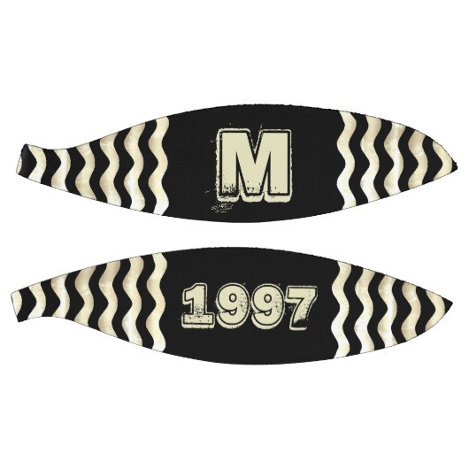 Vintages Schwarzes Monogramm Jahr Basketball (Panele)