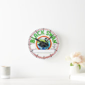 "Vintages Schwarzes Schwan-Etikett" Runde Wanduhr (Zuhause)