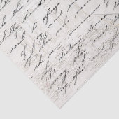Vintages Schwarzes Skript Antike Letter Decoupage Seidenpapier (Detail)
