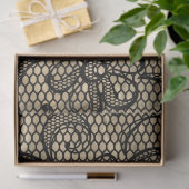 Vintages, schwarzes Spitzen-Dekopapier Seidenpapier (Geschenk)