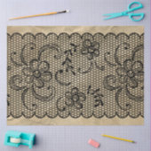 Vintages, schwarzes Spitzen-Dekopapier Seidenpapier (Basteln)