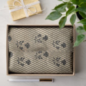 Vintages, schwarzes Spitzen-Dekopapier Seidenpapier (Geschenk)