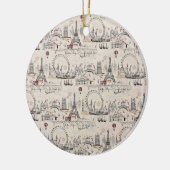 Vintages schwarzes u. weißes Europas Ansehen Keramikornament (Links)