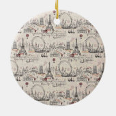 Vintages schwarzes u. weißes Europas Ansehen Keramikornament (Hinten)