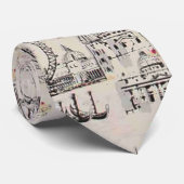 Vintages schwarzes u. weißes Europas Ansehen Krawatte (Gerollt)