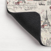 Vintages schwarzes u. weißes Europas Ansehen Mousepad (Ecke)